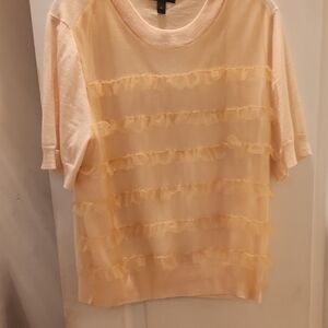 J. Crew XCream Ruffle Short Sleeve Top